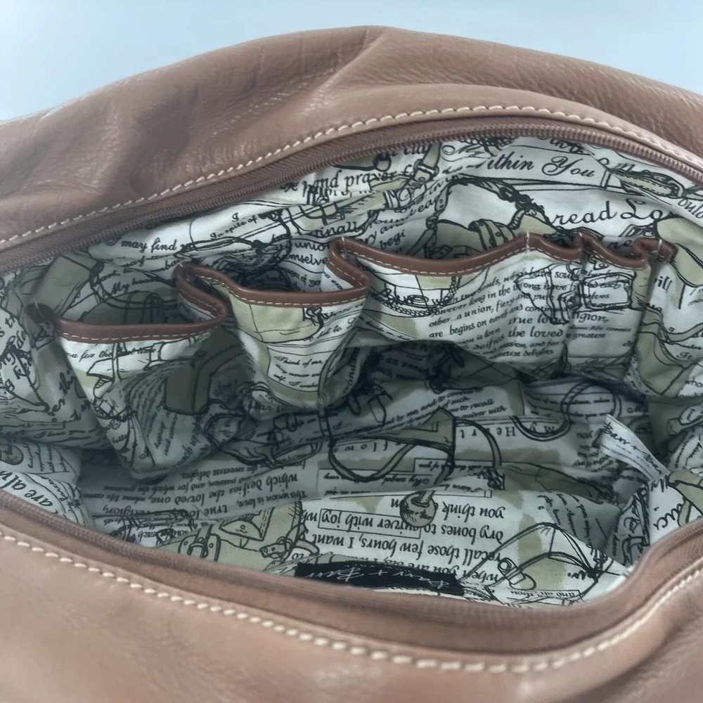 Barr + Barr New York Leather Quilted Satchel Crossbody‎ Tan Camel Bag Purse